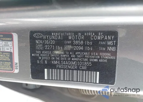 2021 Hyundai Elantra Sel z USA, uszkodzony, nr VIN KMHLS4AG6MU101855